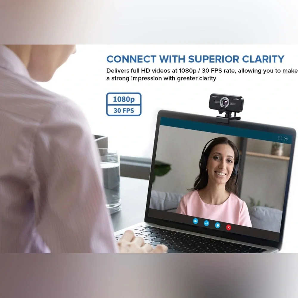 Creative Live! Cam Sync 1080p V2 Webcam - 30 fps - Dual Mic - Black - USB 2.0